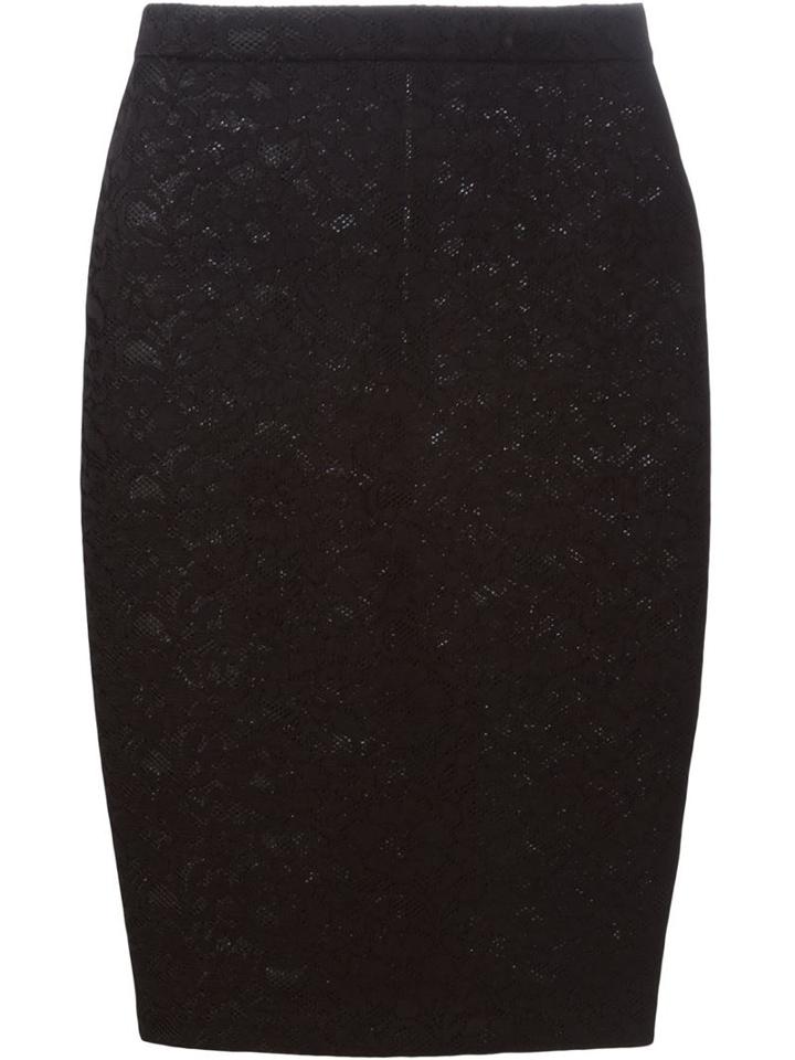 Givenchy Floral Lace Pencil Skirt, Women's, Size: 40, Black, Polyester/polyamide/viscose