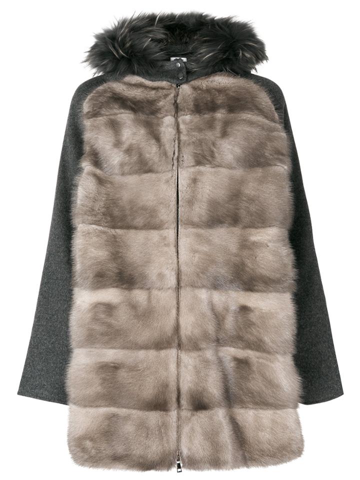 P.a.r.o.s.h. Fur Panelled Jacket - Grey