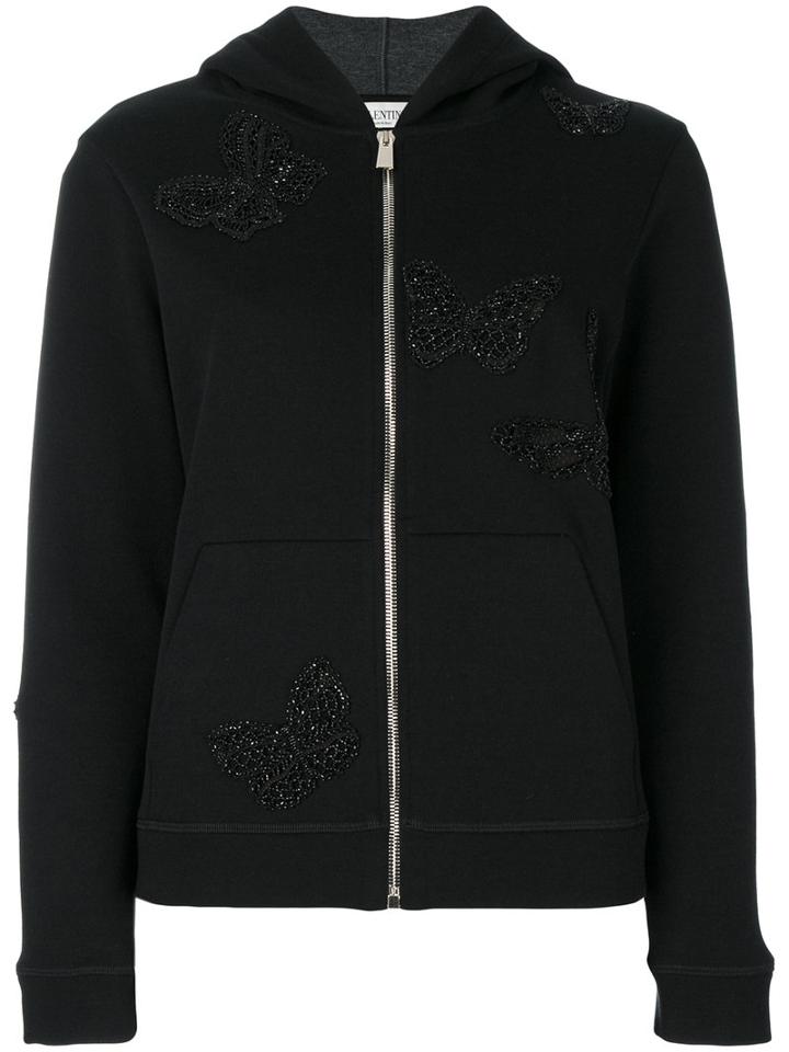 Valentino - Zip Hoodie - Women - Cotton/polyamide/polyester - M, Black, Cotton/polyamide/polyester