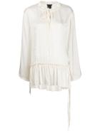 Ann Demeulemeester Neck Tie Blouse - Neutrals