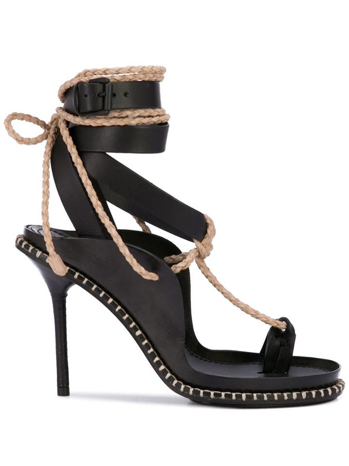 Ann Demeulemeester Rope Detail Heeled Sandals - Black