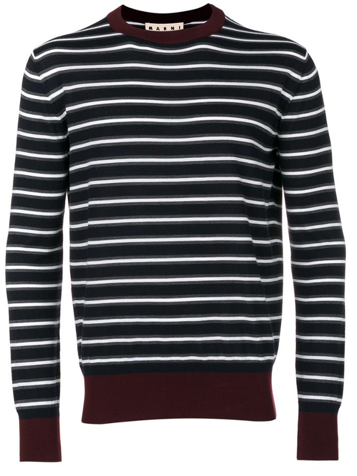 Marni Striped Knitted Jumper - Blue