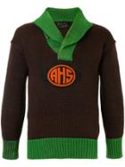 Fake Alpha Vintage 1920s School Sweater - Brown