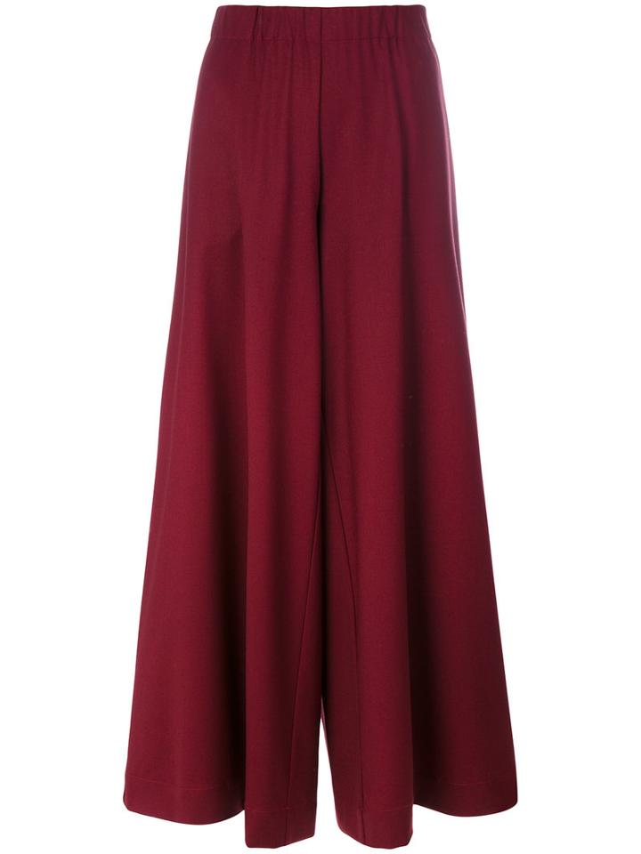 Erika Cavallini - Palazzo Pants - Women - Spandex/elastane/virgin Wool - 38, Red, Spandex/elastane/virgin Wool