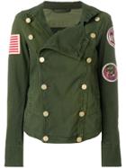 Mr & Mrs Italy Patched Double-breasted Fitted Jacket - Green