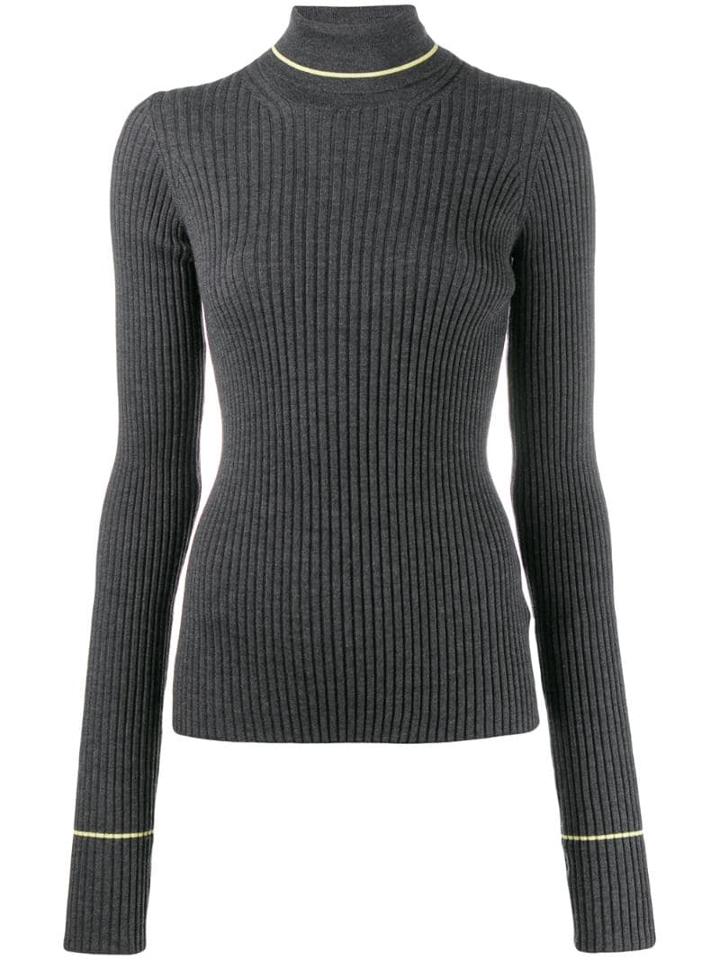 Maison Margiela Ribbed Roll Neck Sweater - Grey