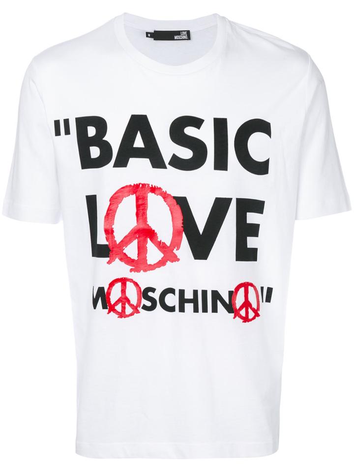 Love Moschino - 'basic Love' T-shirt - Men - Cotton - M, White, Cotton