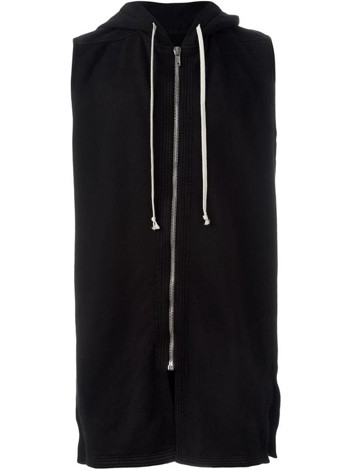 Rick Owens Drkshdw Sleeveless Hoodie, Men's, Size: Small, Black, Cotton
