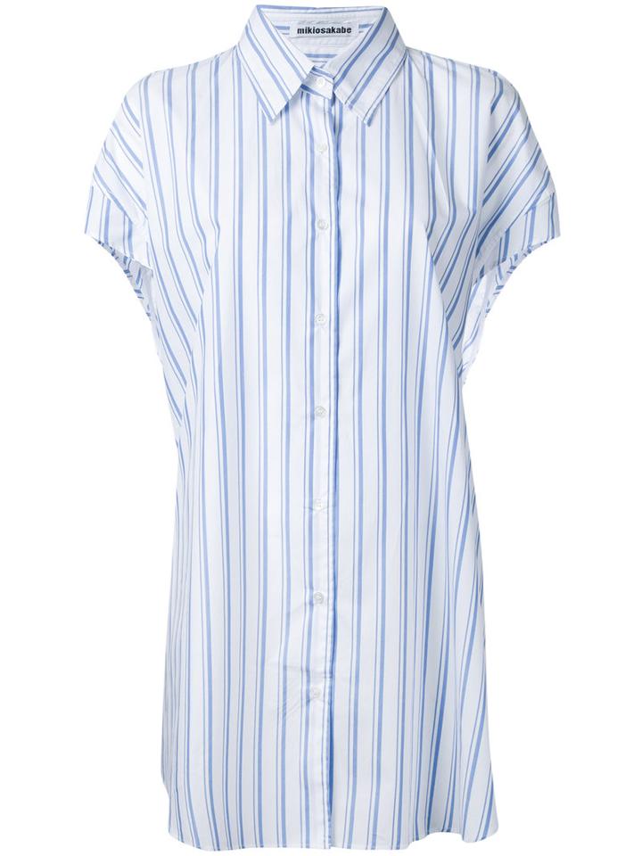 Mikio Sakabe Elongated Stripe Shirt, Women's, Size: Large, Blue, Cotton