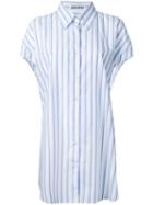 Mikio Sakabe Elongated Stripe Shirt, Women's, Size: Large, Blue, Cotton