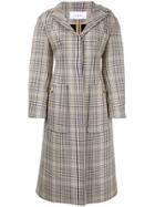 Irene Long Checked Coat - Nude & Neutrals