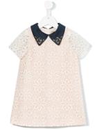 Hucklebones London - Battenberg Shift Dress - Kids - Cotton/polyester - 3 Yrs, Nude/neutrals