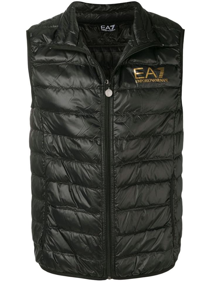 Ea7 Emporio Armani Padded Sleeveless Gilet - Black