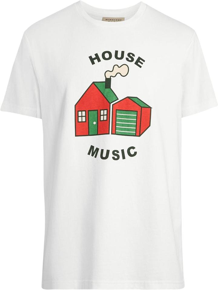 Burberry House Music Print Cotton T-shirt - White