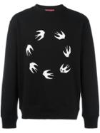 Mcq Alexander Mcqueen Swallow Print Sweatshirt - Black