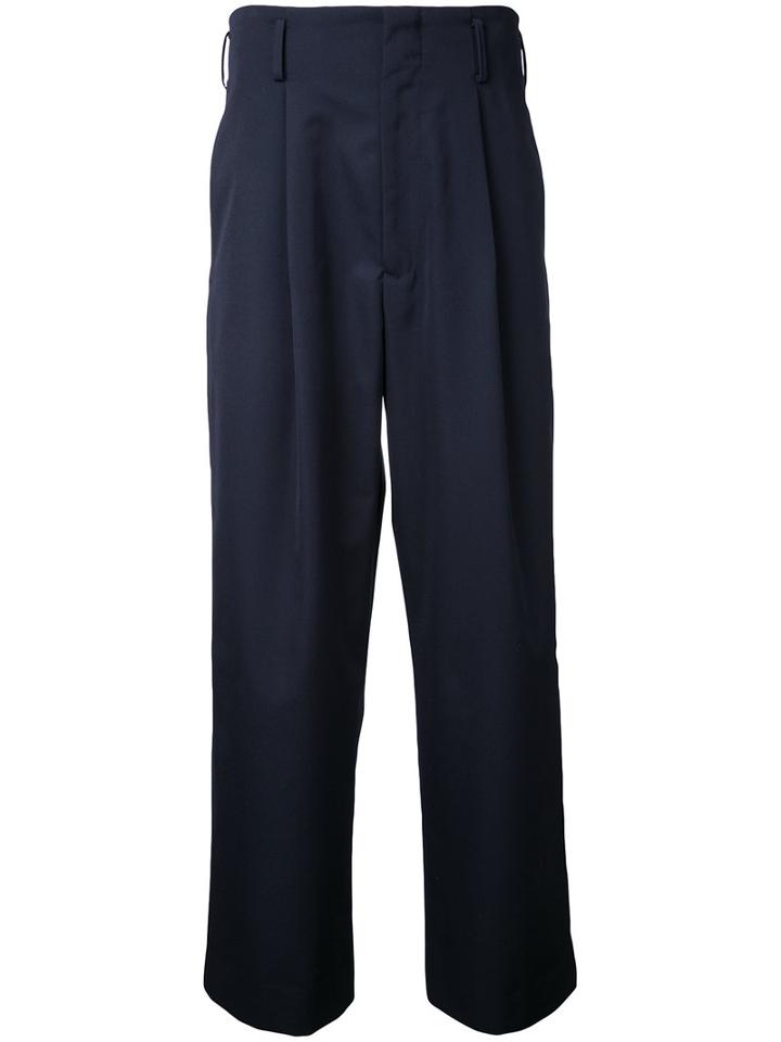 H Beauty & Youth - Wide-leg Cropped Trousers - Men - Wool - S, Blue, Wool