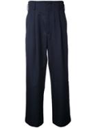 H Beauty & Youth - Wide-leg Cropped Trousers - Men - Wool - S, Blue, Wool