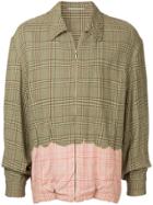 Comme Des Garçons Vintage Dipped Plaid Jacket - Green