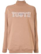Msgm Turtleneck Logo Sweatshirt - Brown