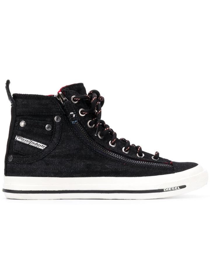 Diesel Classic Hi-top Sneakers - Black