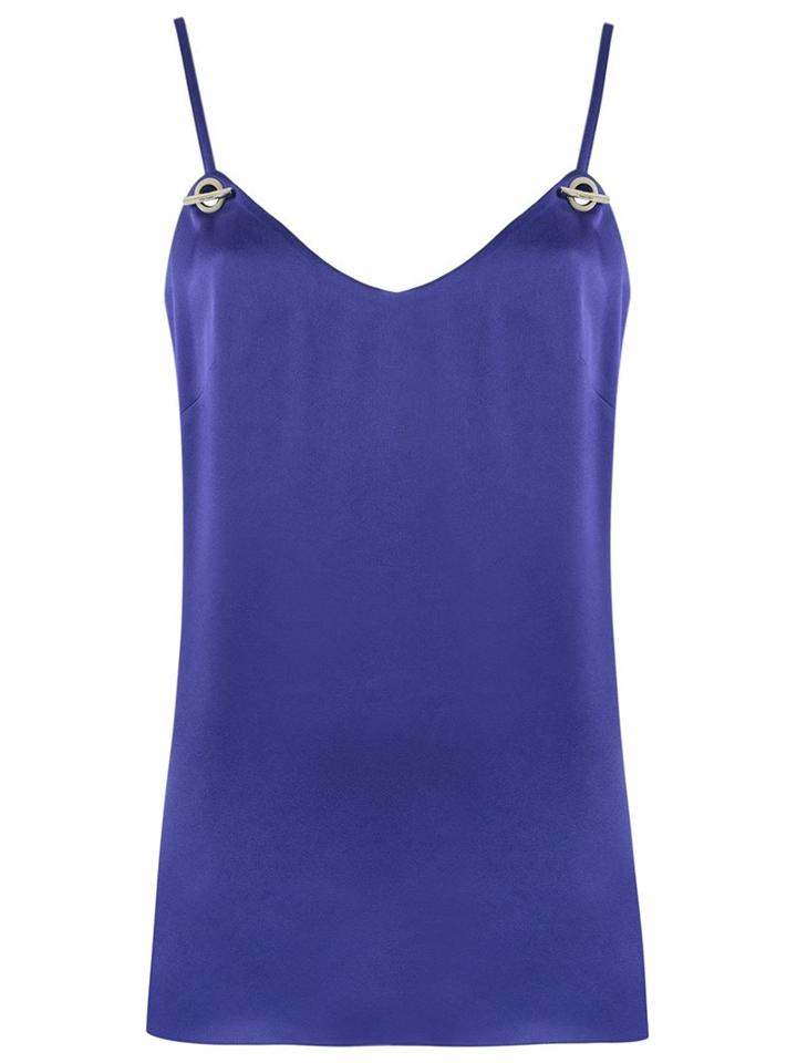 Tufi Duek Spaghetti Strap Blouse, Women's, Size: 42, Blue, Acetate/viscose