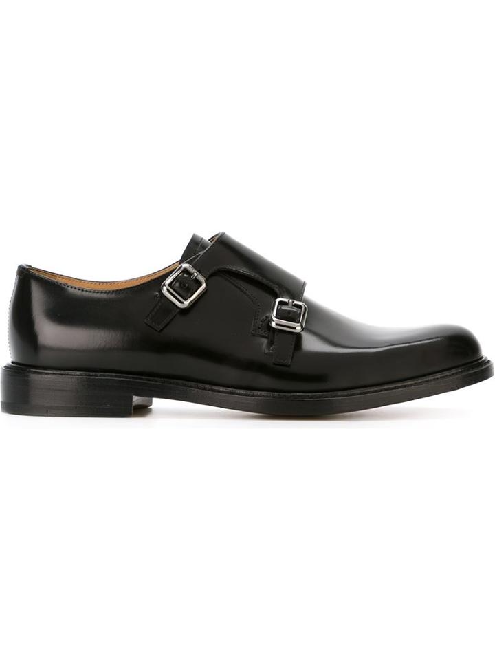 Church S Monk Strap Shoes, Women's, Size: 40, Black, Calf Leather/leather