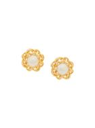 Givenchy Vintage 1980s Faux Pearl Earrings - Gold