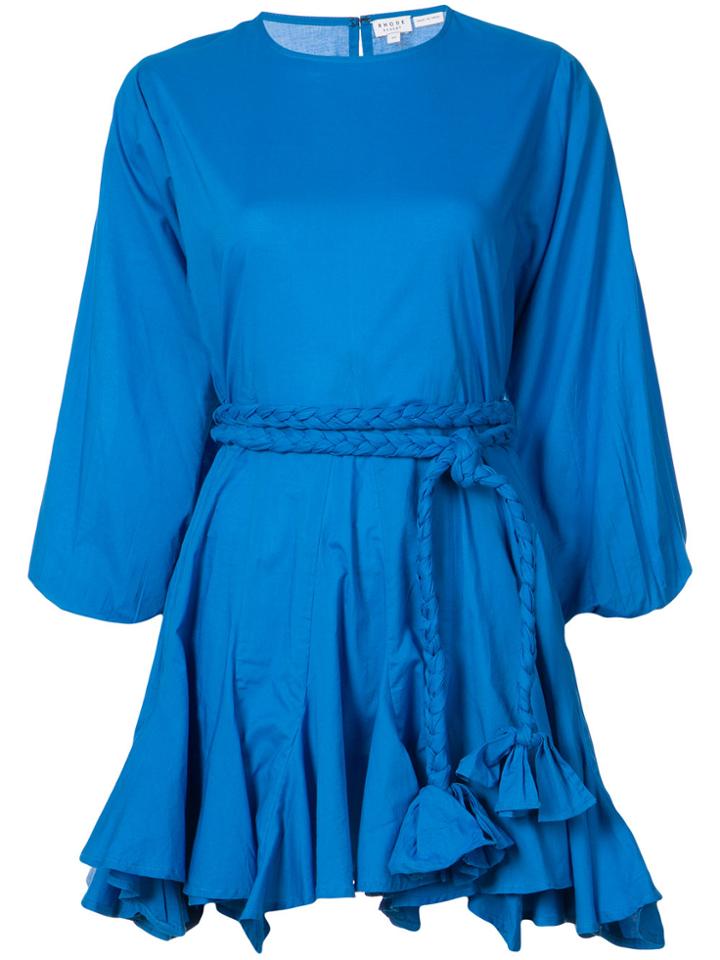 Rhode Resort Rope Tie Flared Dress - Blue