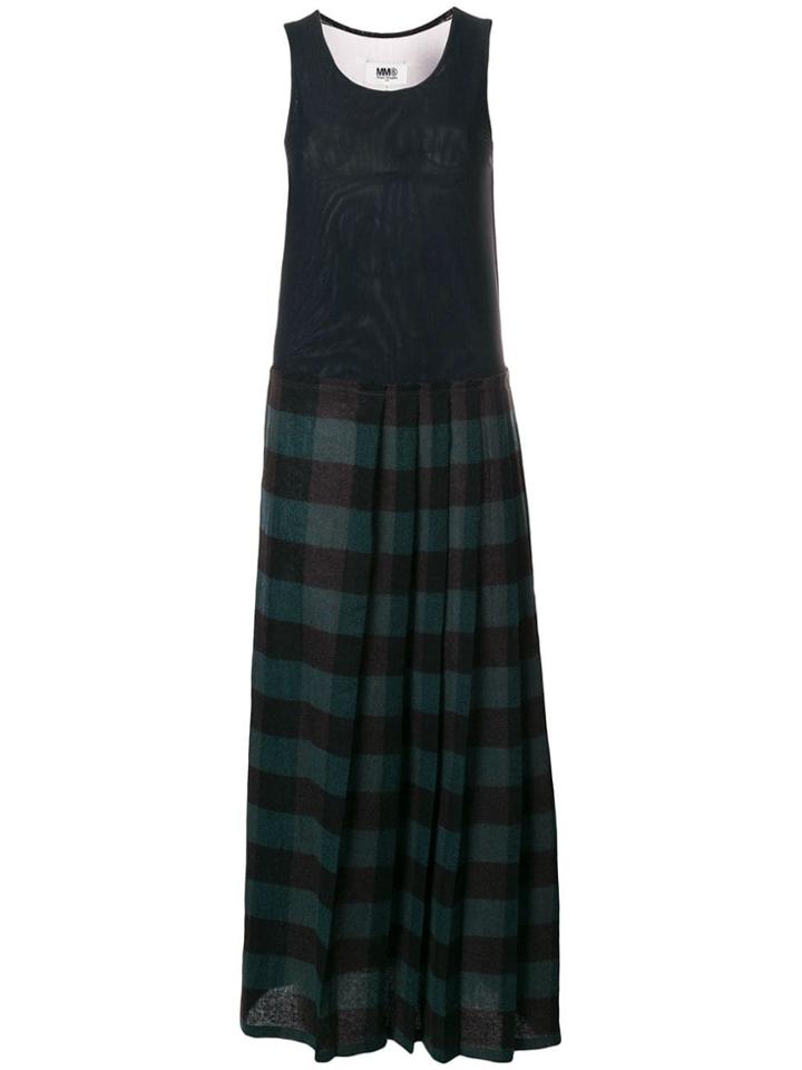 Mm6 Maison Margiela Checked Midi Dress - Black