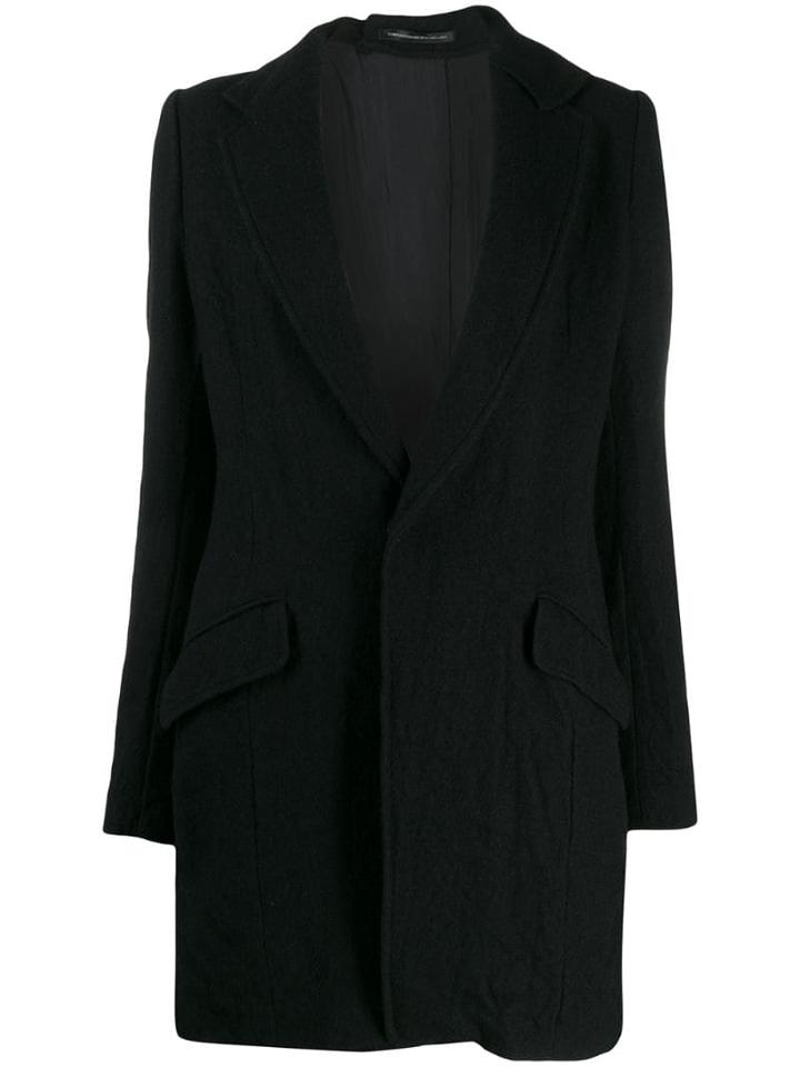 Y's Fitted Single-breasted Coat - Black