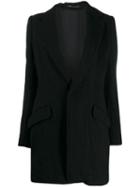 Y's Fitted Single-breasted Coat - Black