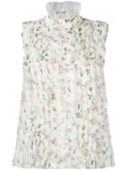 Giambattista Valli - Floral-print Ruffled Top - Women - Silk - 42, Silk