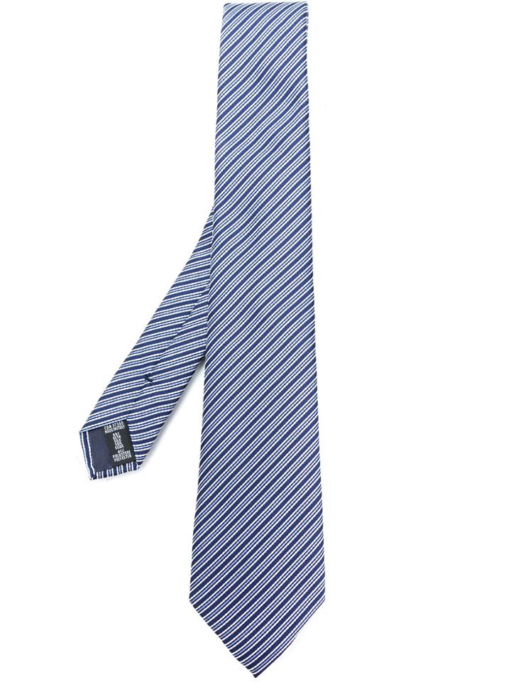 Emporio Armani Classic Striped Tie - Blue