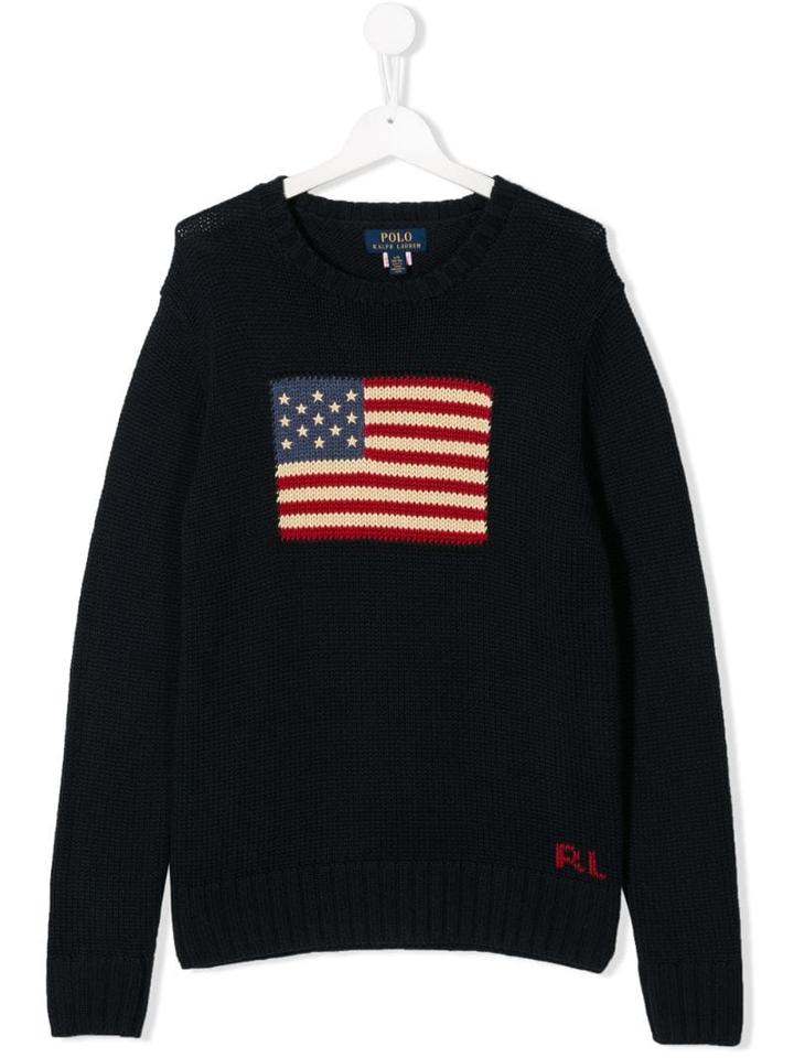 Polo Ralph Lauren Teen Knitted Flag Jumper - Blue