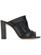 Alexandre Birman Stitch Detail Mule Sandals - Black