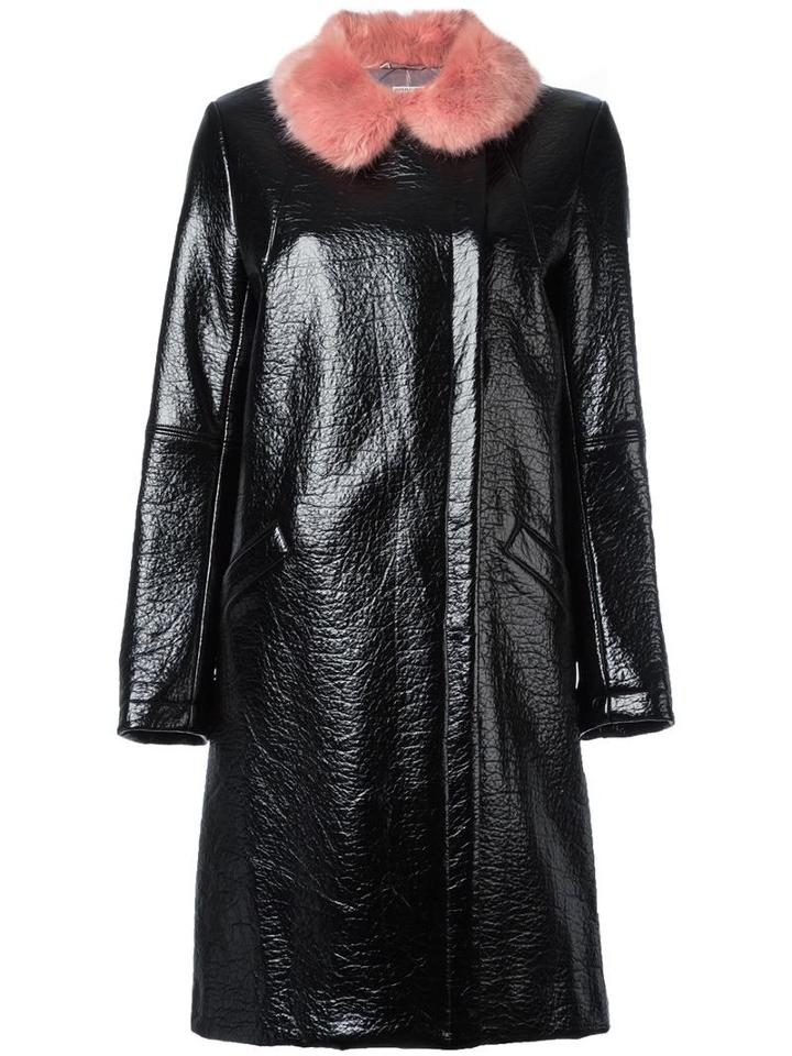 Shrimps 'hokus Hok' Leather Effect Coat, Women's, Size: 12, Black, Acrylic/modacrylic/polyurethane/viscose
