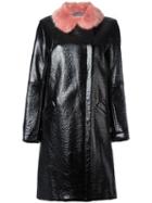 Shrimps 'hokus Hok' Leather Effect Coat, Women's, Size: 12, Black, Acrylic/modacrylic/polyurethane/viscose