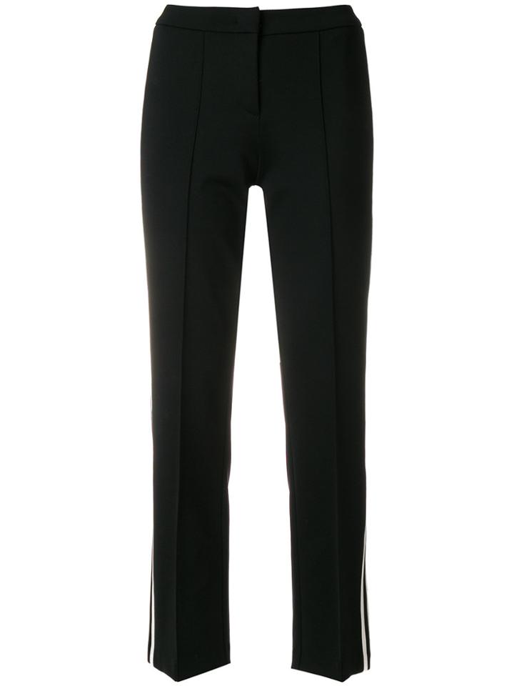 Cambio Side Stripe Track Pants - Black