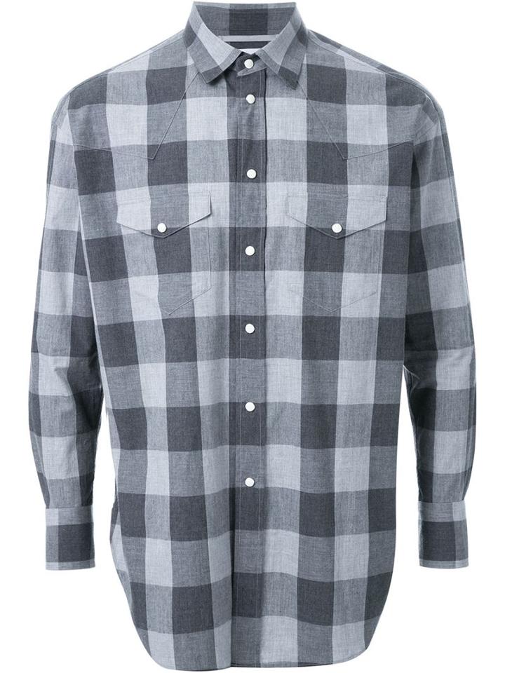 Cityshop Western Shirt, Men's, Size: Large, Grey, Cotton