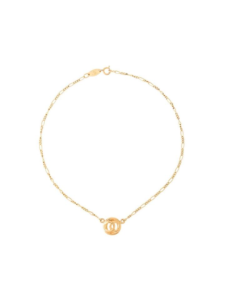 Chanel Pre-owned Mini Cut-out Cc Logo Necklace - Gold