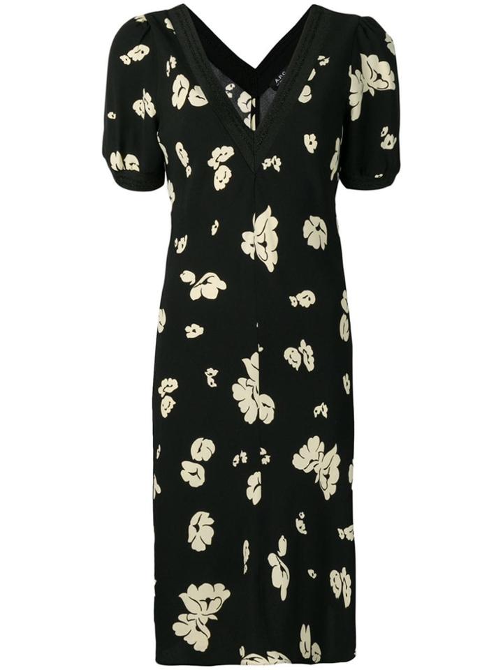 A.p.c. Two-tone Print Dress - Black