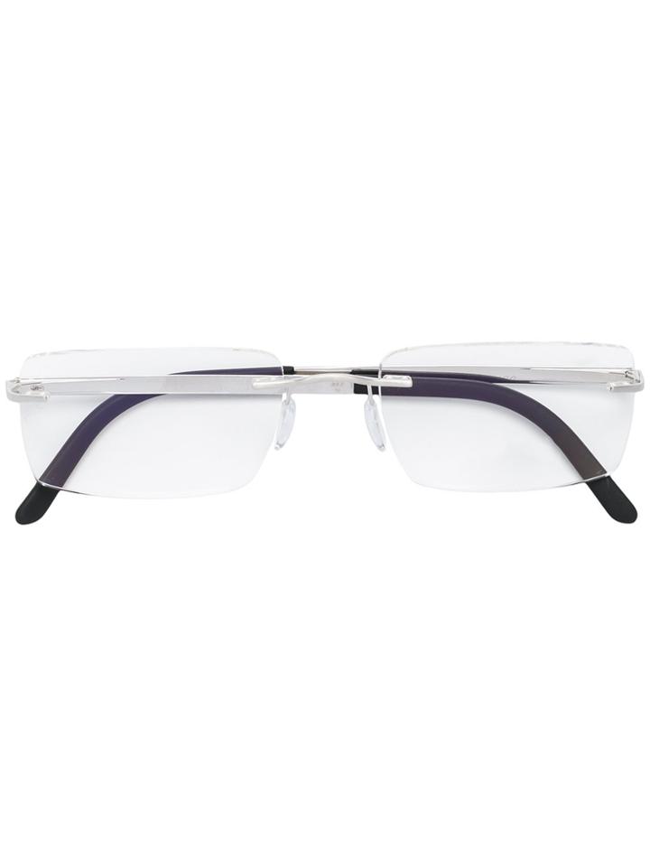 Silhouette Square Framed Glasses - Metallic