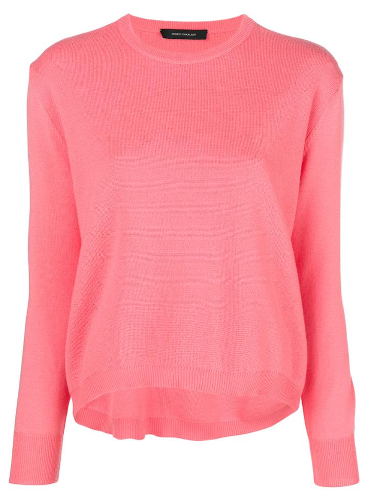 Cédric Charlier Crew Neck Sweater - Pink & Purple