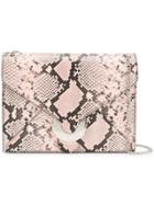 Just Cavalli Snake Effect Leather Bag - Pink & Purple