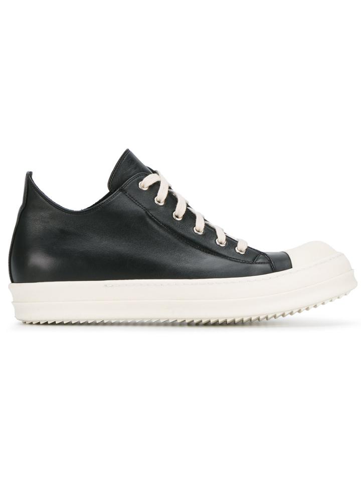 Rick Owens Black Glitter Low Sneakers