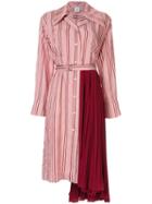 Maison Mihara Yasuhiro Pleated Side Dress - Red