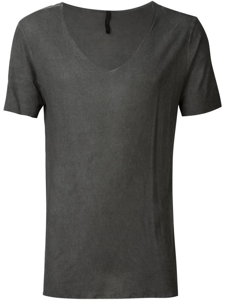 Giorgio Brato Low V-neck T-shirt, Men's, Size: M, Green, Viscose/cotton