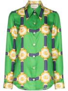 Gucci Gg Harness Print Shirt - Green