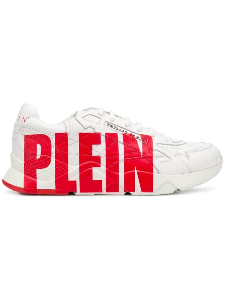 Philipp Plein Logo Print Runner Sneakers - White