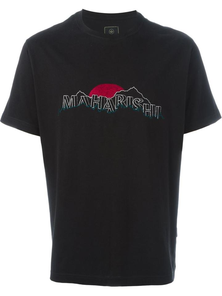 Maharishi Embroidered Logo T-shirt, Men's, Size: S, Black, Cotton